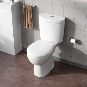 Nes Home Close Coupled Round Cloakroom Toilet with Seat and Cistern White