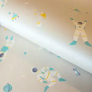 Galerie Great Kids Dark Beige Smooth Glitter Super Space Wallpaper Roll