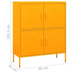 Berkfield Storage Cabinet Mustard Yellow 80x35x101.5 cm Steel