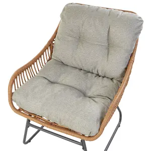 Garden Chair MESTRE with Footstool PE Rattan Natural