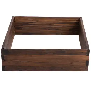 Outsunny Wooden Raised Garden Bed Planter Grow Containers Flower Pot 80 x 80cm