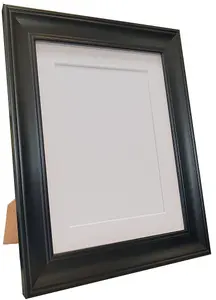 Scandi Black Frame with White Mount for Image Size 10 x 8 Inch