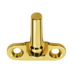 Flush Fitting Cranked Window Casement Pin 25mm Fixing Centres Polished Brass