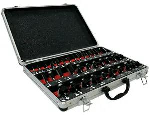 Lumberjack 35 Piece Router Cutter Set 1/4" Shank TCT Tungsten Carbide Tipped Woodworking Set Includes Metal Storage Case