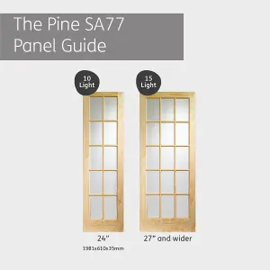 Internal Clear Pine SA77 Door with Clear Glass (15 Light)  - 1981 x 686 x 35mm (27")