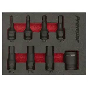 Sealey Impact Hex Socket Bit Set 8pc 3/8"Sq Drive AK5620