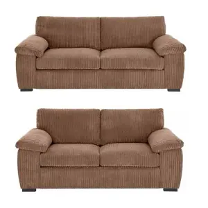 Capri Jumbo Cord Sofa, 3+2 Coffee