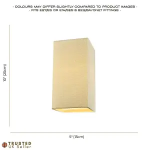 Modern and Stylish Textured Cream Linen Fabric Tall Rectangular 25cm Lampshade