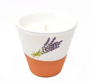 Lavender Half Dipped Reusable Conical Vessel Soy Wax Candle (Diam) 8cm