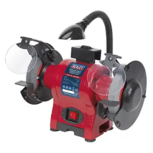 Sealey Bench Grinder 150mm With Work Light Lamp & Water Tray 250W/230V BG150WL