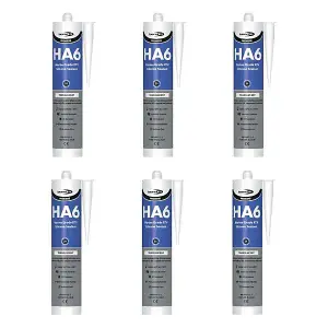 Bond It HA6 Silicone Rubber Sealant Seals Translucent 310ml - Pack of 6