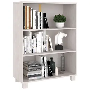 Berkfield Book Cabinet White 85x35x112 cm Solid Wood Pine