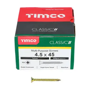 TIMCO Classic Multi-Purpose Countersunk Gold Woodscrews - 4.5 x 45 (200pcs)