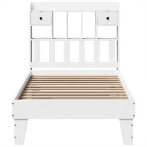 Berkfield Bed Frame without Mattress White 90x190 cm Single Solid Wood Pine