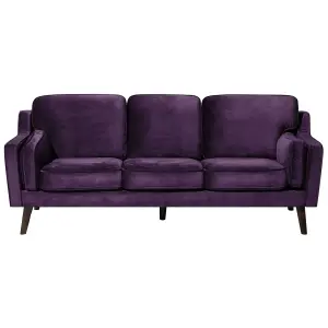 3 Seater Velvet Sofa Purple LOKKA