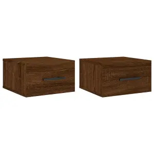 Berkfield Wall-mounted Bedside Cabinets 2 pcs Brown Oak 35x35x20 cm