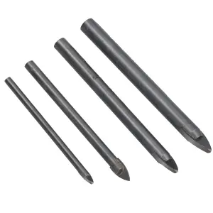 4pc Tools Ceramic Tile Glass And Mirror Drill Bit Set 4mm 6mm 8mm 10mm