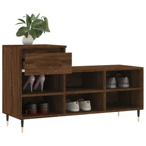 Berkfield Shoe Cabinet Brown Oak 102x36x60 cm Engineered Wood