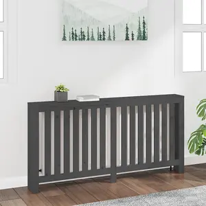 Berkfield Radiator Cover Grey 169x19x84 cm Solid Wood Pine