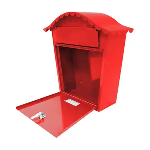 Classic Locking Wall Mounted Letter Box Red