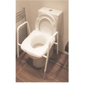 Free Standing Toilet Seat and Frame - Easy Clean Clip on Seat Adjustable Height