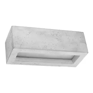 Vega Concrete & Glass Grey 1 Light Classic Wall Light