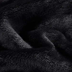 EHC Super Soft Fluffy Snugly Solid Flannel Fleece Throws for Sofa Bed Blankets, Black 125 x 150cm