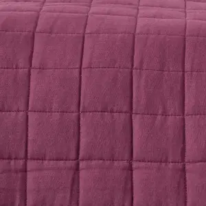 Homescapes Cotton Quilted Reversible Bedspread Lavender Purple, 230 x 250 cm