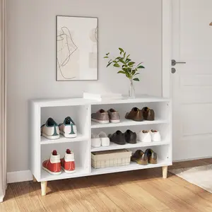 Berkfield Shoe Cabinet White 102x36x60 cm Engineered Wood