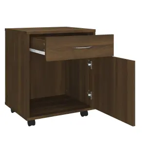 Berkfield Rolling Cabinet Brown Oak 45x38x54 cm Engineered Wood