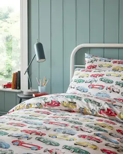 Cath Kidston Vintage Cars Multicoloured Children's Double Duvet Cover Set Bedding Set