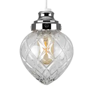 ValueLights Aphrodite Silver Ceiling Pendant Shade and E27 Radio Valve LED 4W Warm White 2700K Bulb