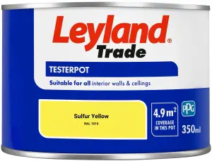 Leyland Trade Vinyl Matt Walls & Ceilings Emulsion Paint Sulfur Yellow (RAL 1016) 350ml Tester