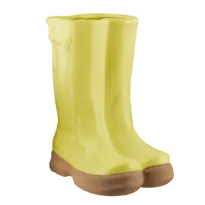 Large Yellow Wellington Boot Indoor Outdoor Garden Planter Flower Pot