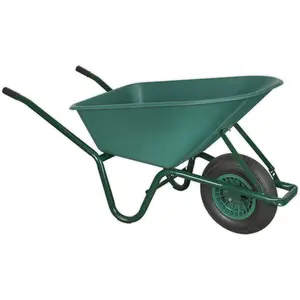 Heavy Duty Plastic Wheelbarrow - 85 Litre Capacity - Tubular Steel Frame