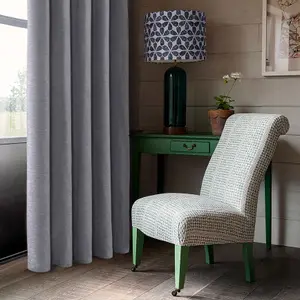 Home Curtains Canterbury Chenille Lined Blackout 45w x 54d" (114x137cm) Grey Eyelet Curtains (PAIR)