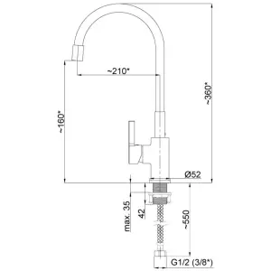 Hommix Rubineta Flexy-33 White Kitchen Faucet