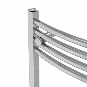 Right Radiators 1400x600 mm Curved Heated Towel Rail Radiator Bathroom Ladder Warmer Chrome