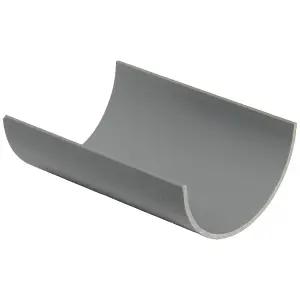 FloPlast Miniflo Grey Half round Gutter length (L)2m (Dia)76mm