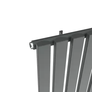 Right Radiators 1600x480 mm Vertical Single D Shape Flat Panel Designer Radiator Anthracite