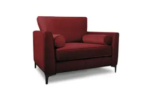 Modern Home Zara 2 Seater and Lovechair Set Oxblood