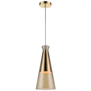 Luminosa Spring Ceiling Pendant Champagne gold, E27