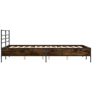 Berkfield Bed Frame without Mattress Brown Oak 140x190 cm