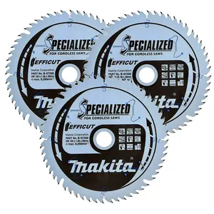 3x Makita B-57320 165mm x 20mm 56 Teeth Efficut Cordless Plunge Saw Blade DSP600