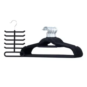 LIVIVO Plastic Clothes hangers, Pack of 50 - Black