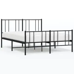 Berkfield Metal Bed Frame with Headboard and Footboard Black 160x200 cm