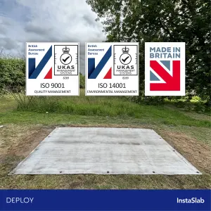 DEPLOY Concrete InstaSlab 1.75m x 2.25m ( 5ft x 7ft ) Instant Concrete Foundation Slab (W) 175 cm x (L) 225 cm - Ready made Kit