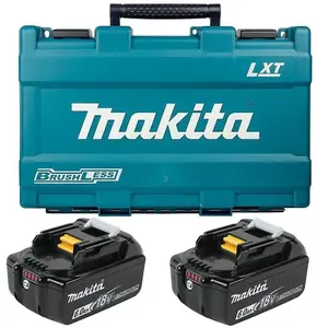 2x Genuine Makita 18V 6.0Ah Li-Ion LXT Battery BL1860 6AH New Star + Carry Case