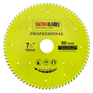 Saxton TCT19080TPRO Saxton Professional Range TCT Circular Saw Blade 190mm x 80T x 30mm Bore, 16, 20, 25mm Reduction Rings