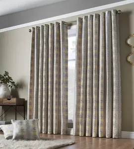 Flections Eyelet Ring Top Curtains Ochre 229cm x 183cm